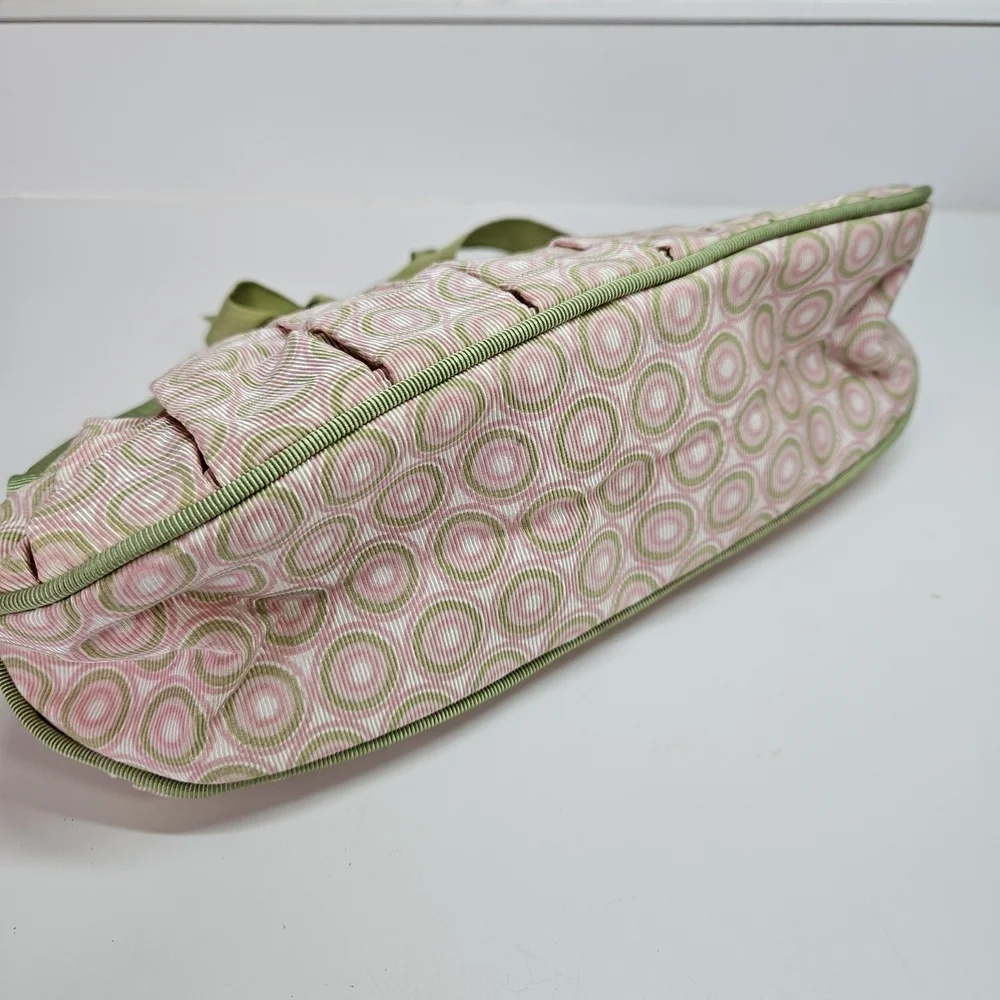 Crabtree & Evelyn London Green Tufted Travel Cosmetic Bag Ribbon Closure